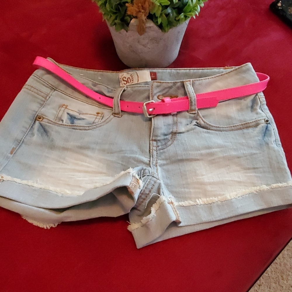 Light Blue Cut Off Shorts